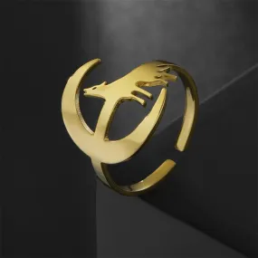 Howling Wolf Moon Ring
