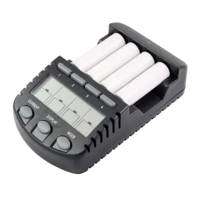 Intelligent accumulator battery charger with AA batteries