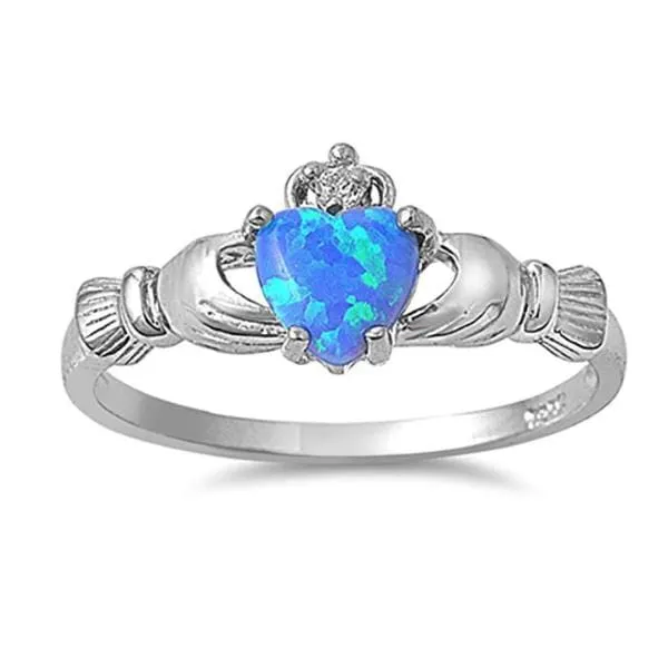Irish Claddagh Love & Friendship .925 Plated - Birthstone Colors