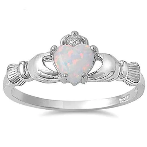 Irish Claddagh Love & Friendship .925 Plated - Birthstone Colors
