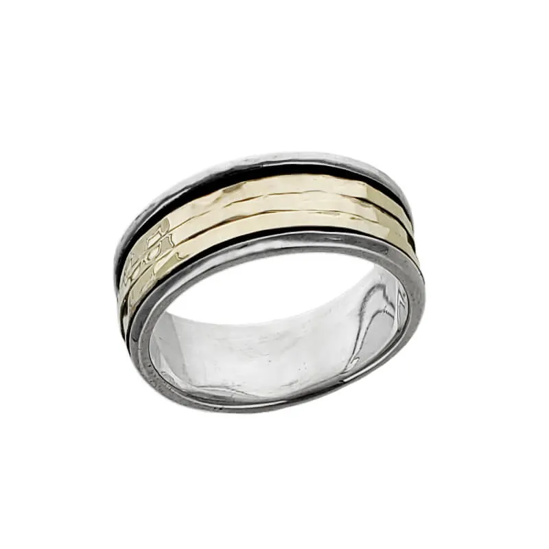 Israeli Three Gold Bands Spinner Ring