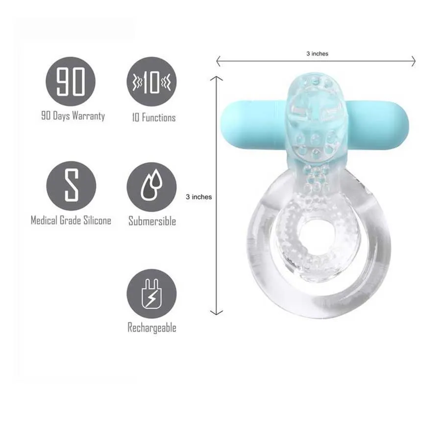 Jayden Rechargeable Vibrating Erection Enhancer Ring by Maia Toys