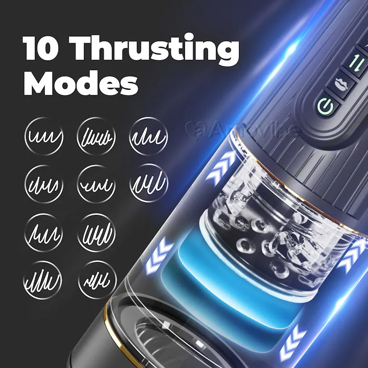 KERERO Male Sex Toys with 10 Thrusting,4 Sucking & 10 Rotating Modes