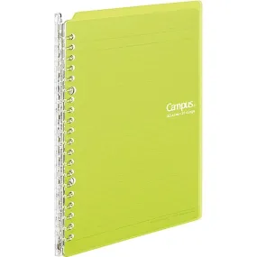 Kokuyo A5 Campus YELLOW GREEN Smart Ring Binder 20 Rings Notebook | 25 Sheets Capacity SP130
