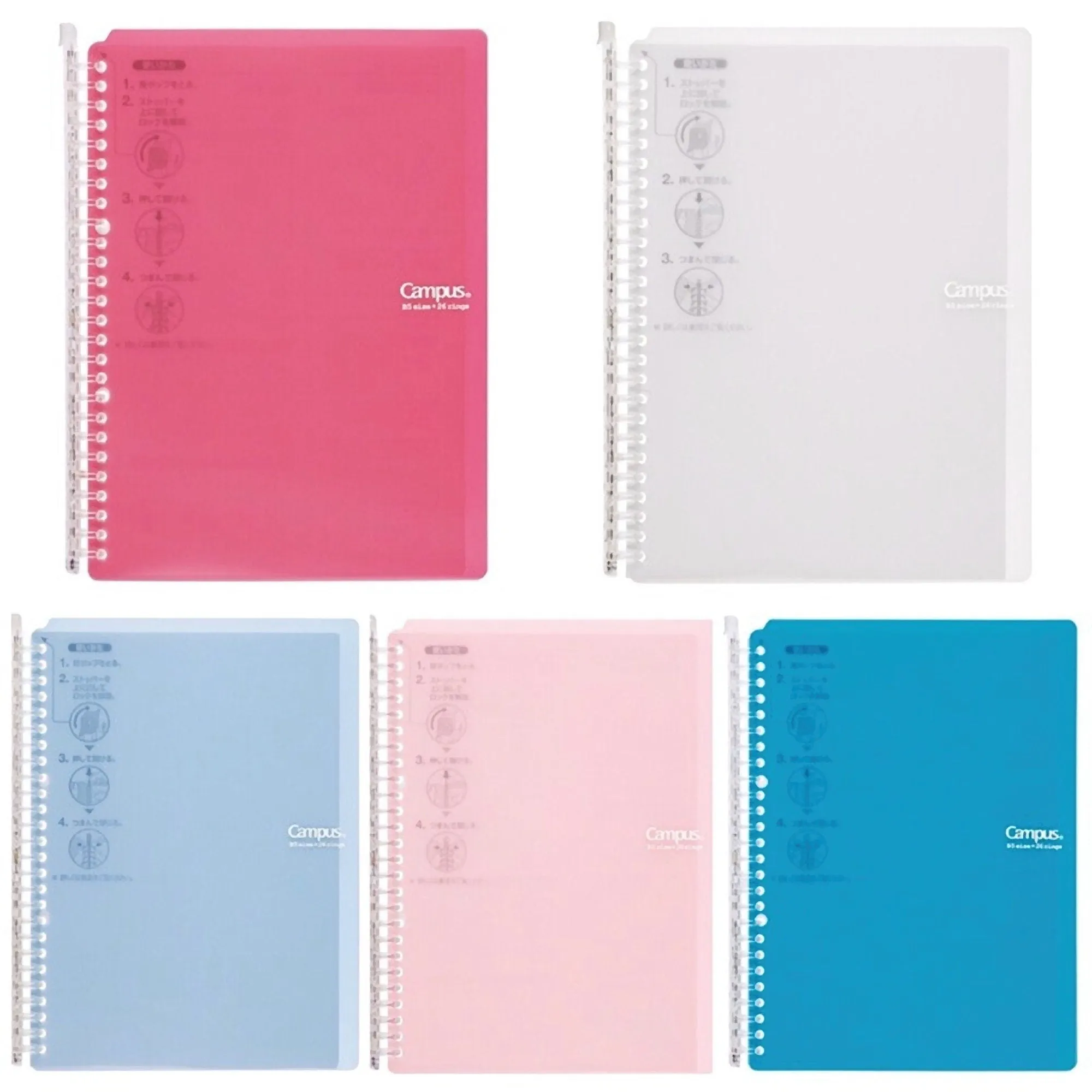 Kokuyo B5 Campus BLUE GREEN B5 Smart Ring Binder Notebook Sp706 26 Rings "Lay Flat" | 60 Sheets
