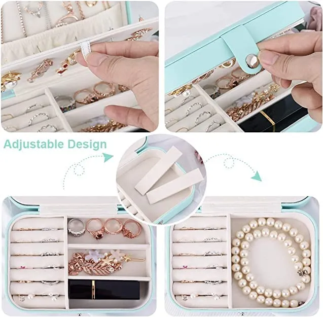 KriShyam® Travel Jewelry Case,Mini Jewellery Box,Portable Jewelry Box Display Storage Case,Bangle Box,Jewellery Organisers, Storage Boxes for Rings & Earrings