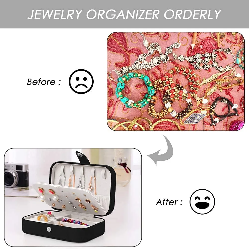 KriShyam® Travel Jewelry Case,Mini Jewellery Box,Portable Jewelry Box Display Storage Case,Bangle Box,Jewellery Organisers, Storage Boxes for Rings & Earrings