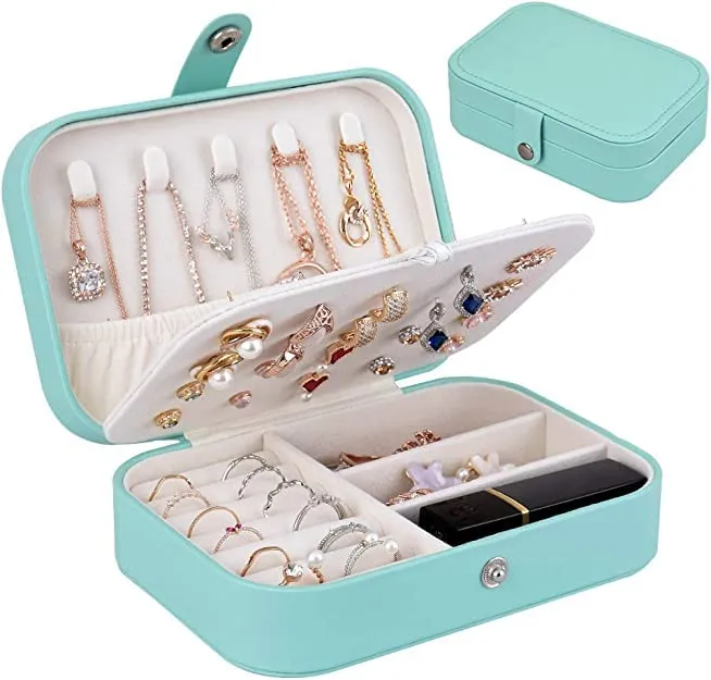 KriShyam® Travel Jewelry Case,Mini Jewellery Box,Portable Jewelry Box Display Storage Case,Bangle Box,Jewellery Organisers, Storage Boxes for Rings & Earrings