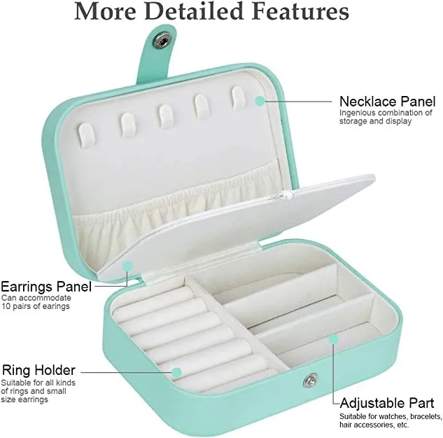 KriShyam® Travel Jewelry Case,Mini Jewellery Box,Portable Jewelry Box Display Storage Case,Bangle Box,Jewellery Organisers, Storage Boxes for Rings & Earrings
