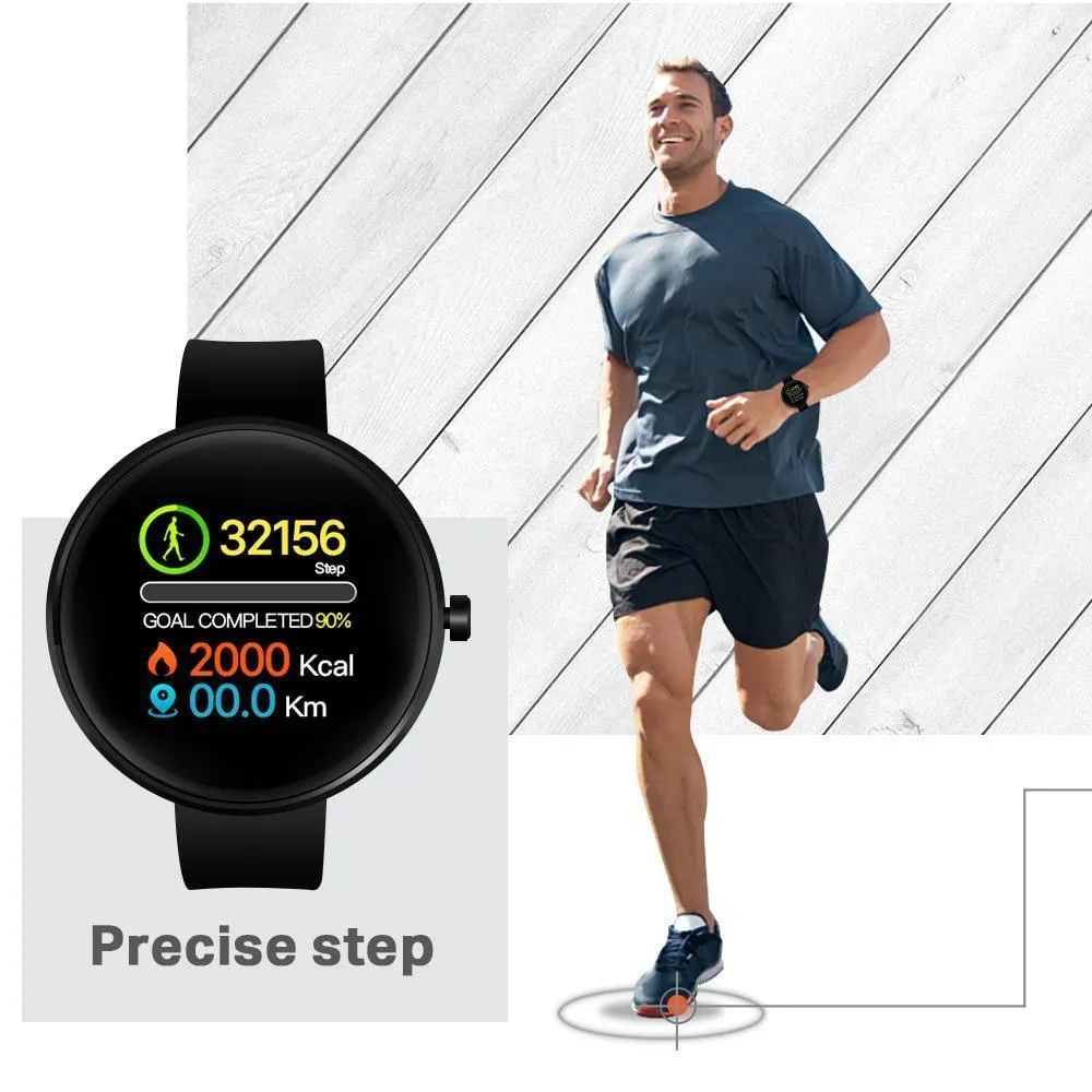 LCD Colour Display IP68 Waterproof Heart Rate Smart Watch Monitor Fitness Bracelet For Ladies