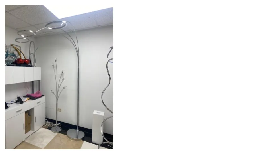 LED Three Ring Hong Kong  Arc Floor lamp // Chrome, Not Dimmable