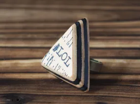 LOL Laugh Out Loud Leather Ring #Black