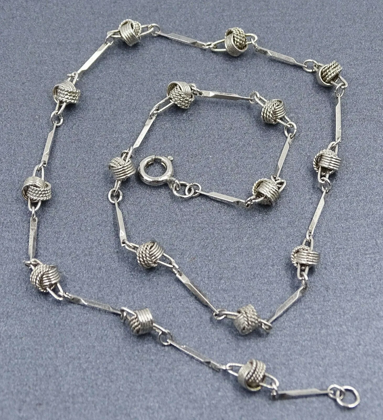 Love Knot Silver Toned Link Necklace