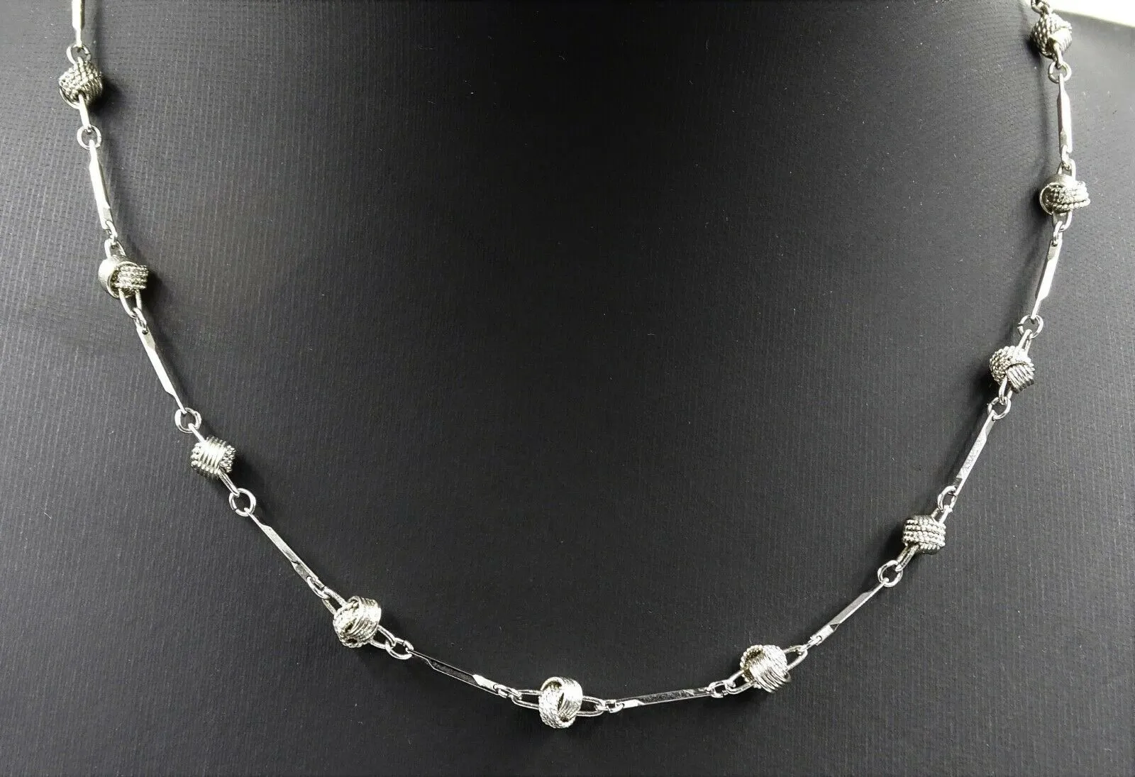 Love Knot Silver Toned Link Necklace