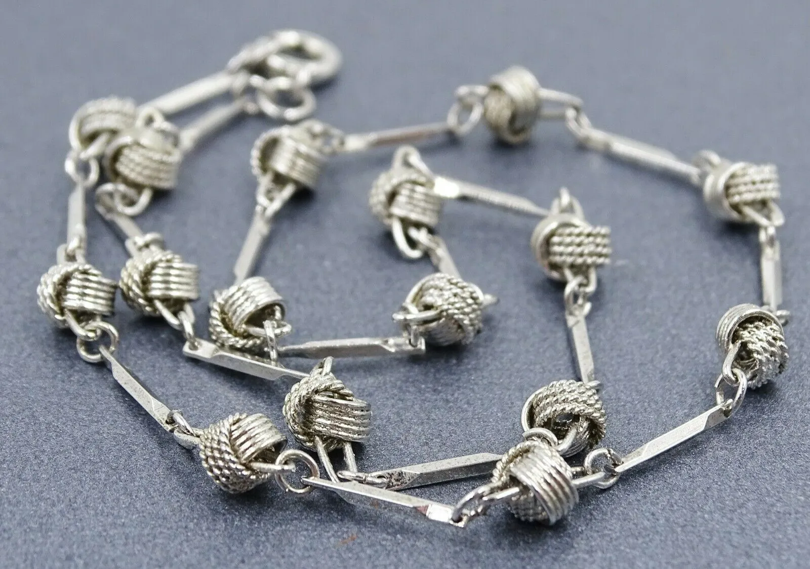 Love Knot Silver Toned Link Necklace