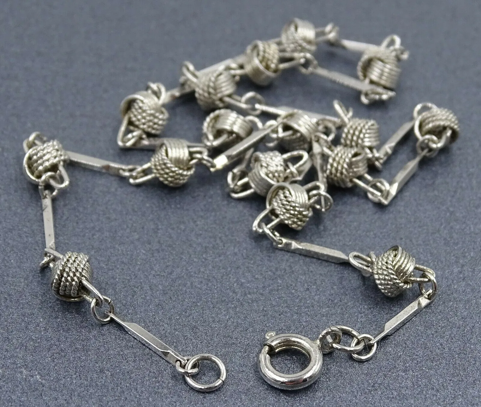 Love Knot Silver Toned Link Necklace