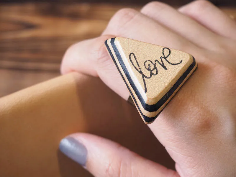 Love Leather Ring #Black
