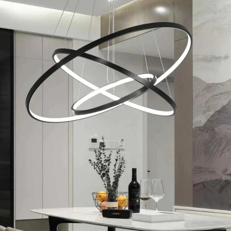 Lumulox Pendant Lights For Living Room Foyer Room 1/2/3 Circle Rings Acrylic Aluminum Body LED Pendant Lamp Fixtures Home Dero