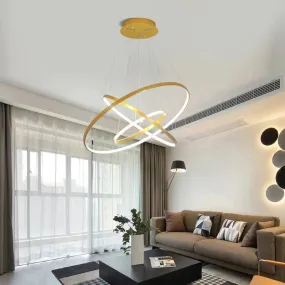 Lumulox Pendant Lights For Living Room Foyer Room 1/2/3 Circle Rings Acrylic Aluminum Body LED Pendant Lamp Fixtures Home Dero