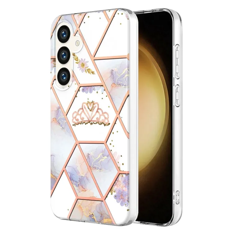 Marble Floral IMD TPU Protective Phone Case for Samsung Galaxy S24 Ultra 5G