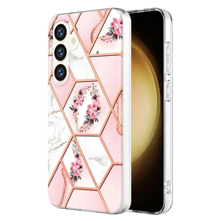 Marble Floral IMD TPU Protective Phone Case for Samsung Galaxy S24 Ultra 5G