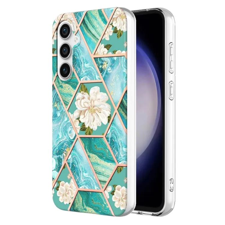 Marble Floral IMD TPU Protective Phone Case for Samsung Galaxy S24 Ultra 5G