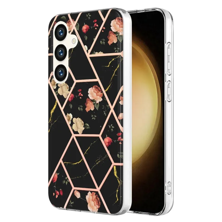 Marble Floral IMD TPU Protective Phone Case for Samsung Galaxy S24 Ultra 5G