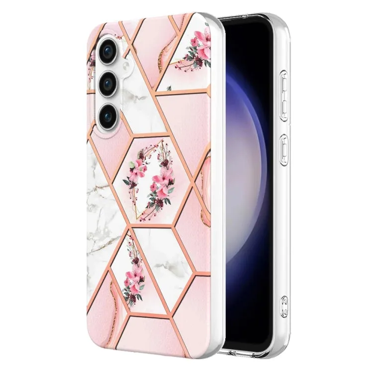 Marble Floral IMD TPU Protective Phone Case for Samsung Galaxy S24 Ultra 5G