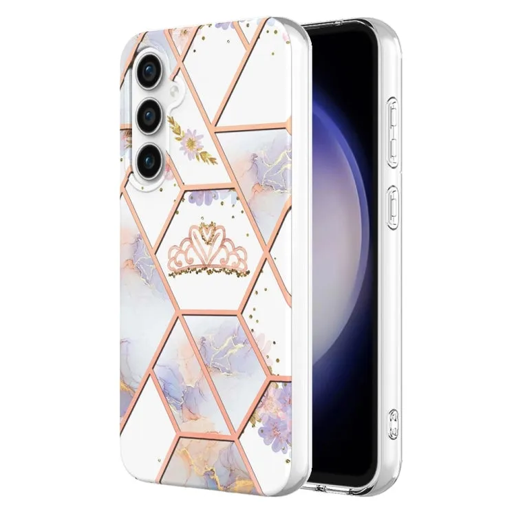 Marble Floral IMD TPU Protective Phone Case for Samsung Galaxy S24 Ultra 5G