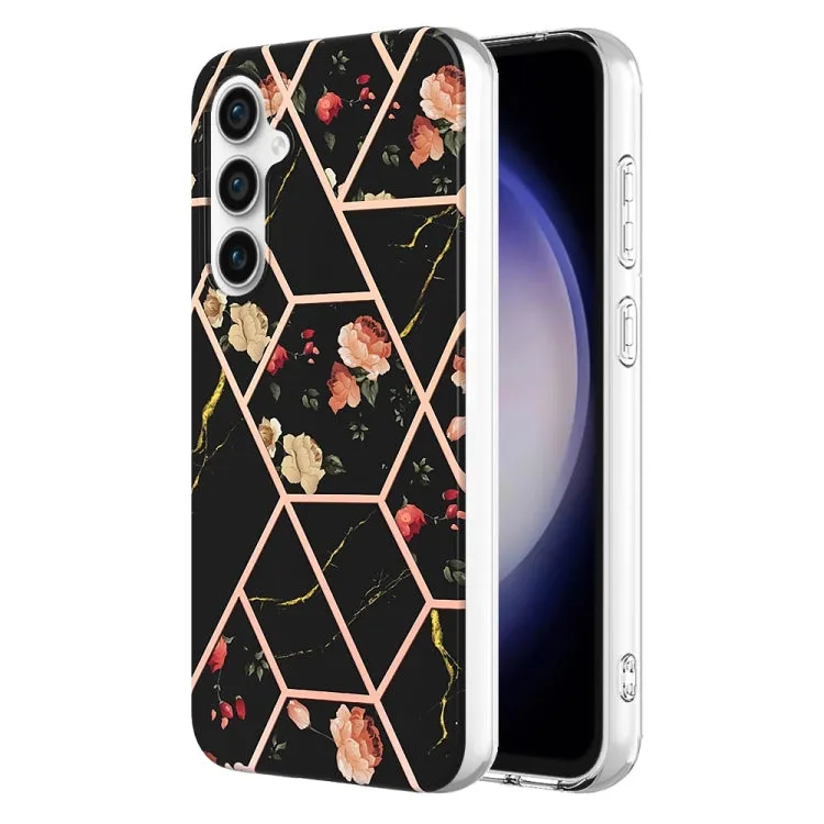 Marble Floral IMD TPU Protective Phone Case for Samsung Galaxy S24 Ultra 5G