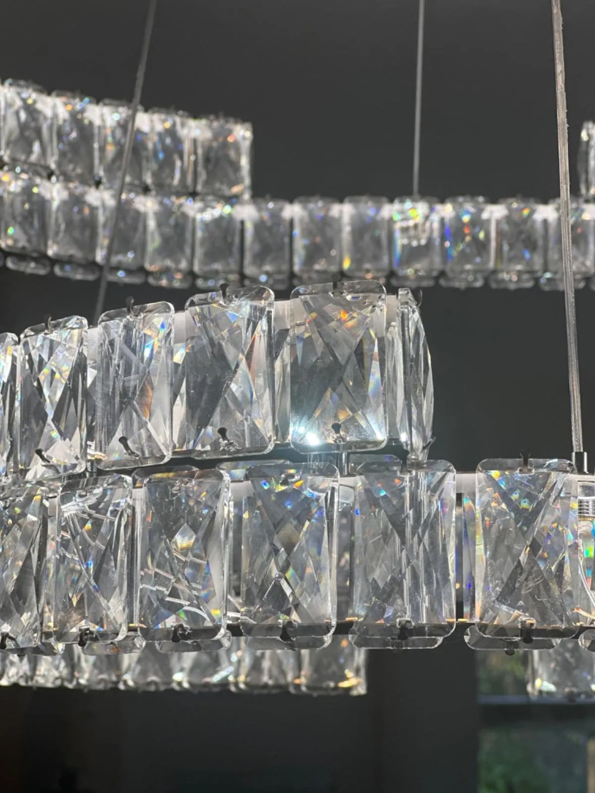 Modern Luxury Crystal Pendant Irregular Rings Chandelier Suit for Living/Dining Room/Bedroom