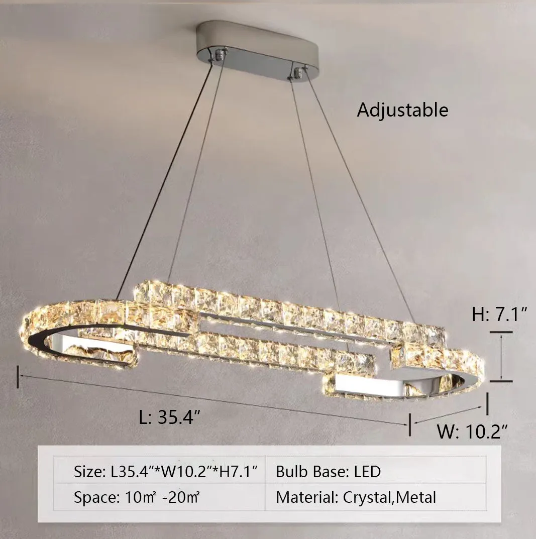 Modern Luxury Crystal Pendant Irregular Rings Chandelier Suit for Living/Dining Room/Bedroom