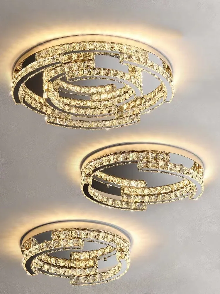 Modern Luxury Crystal Pendant Irregular Rings Chandelier Suit for Living/Dining Room/Bedroom
