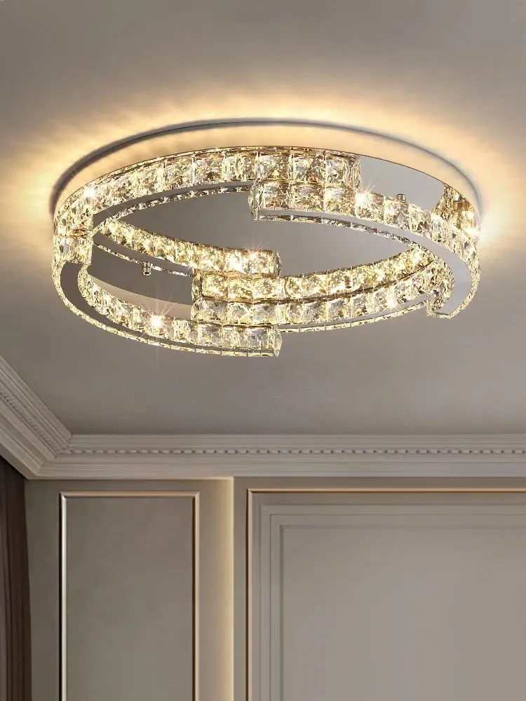Modern Luxury Crystal Pendant Irregular Rings Chandelier Suit for Living/Dining Room/Bedroom