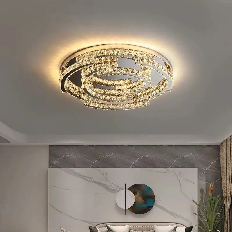 Modern Luxury Crystal Pendant Irregular Rings Chandelier Suit for Living/Dining Room/Bedroom