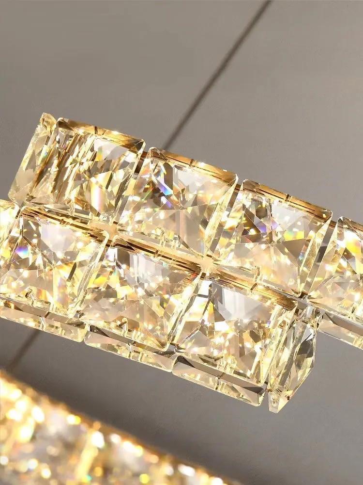 Modern Luxury Crystal Pendant Irregular Rings Chandelier Suit for Living/Dining Room/Bedroom