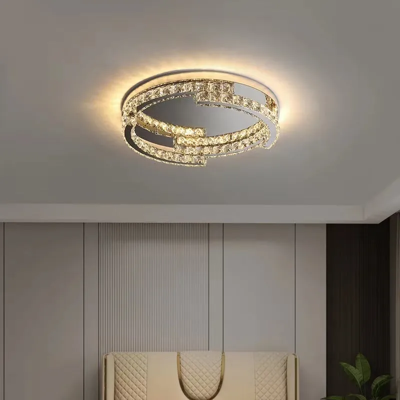 Modern Luxury Crystal Pendant Irregular Rings Chandelier Suit for Living/Dining Room/Bedroom