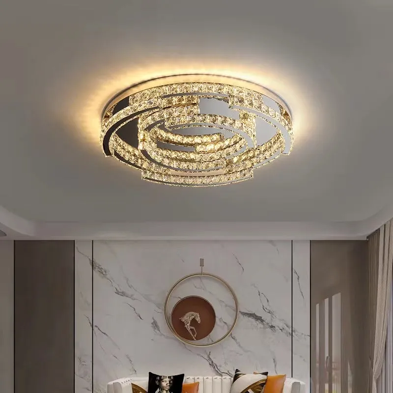 Modern Luxury Crystal Pendant Irregular Rings Chandelier Suit for Living/Dining Room/Bedroom