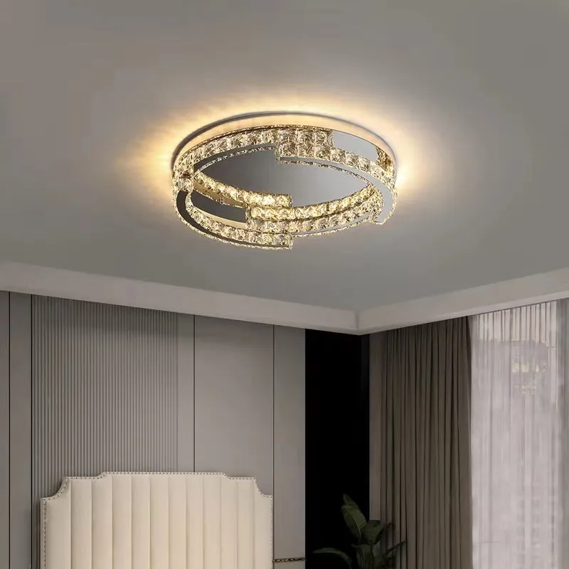 Modern Luxury Crystal Pendant Irregular Rings Chandelier Suit for Living/Dining Room/Bedroom