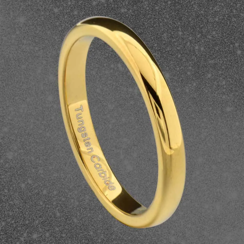 MRoyale™ Men's Tungsten Carbide Silver/Gold Ring - 18k Gold Plated (2-8mm Thick)