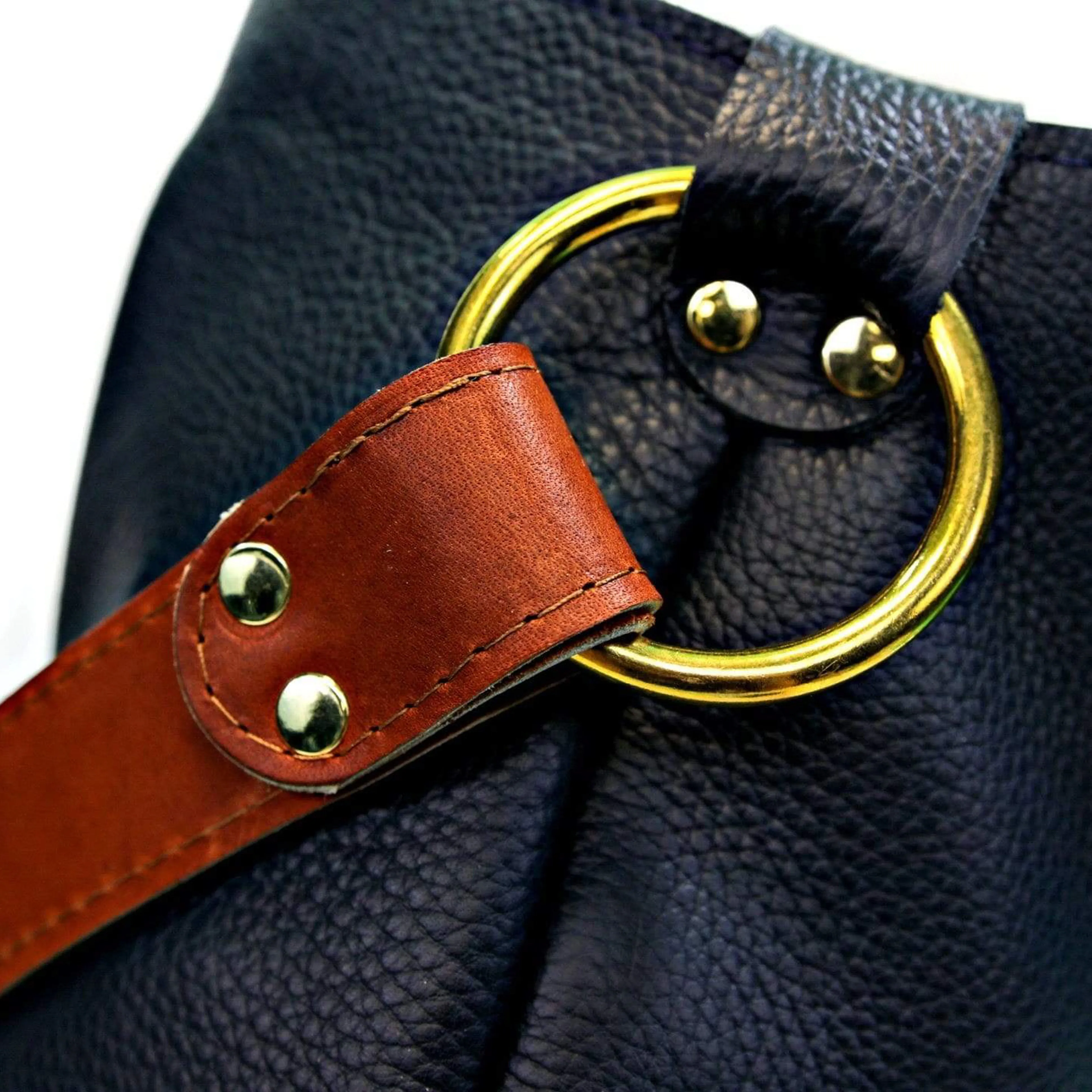 Navy Leather Hobo