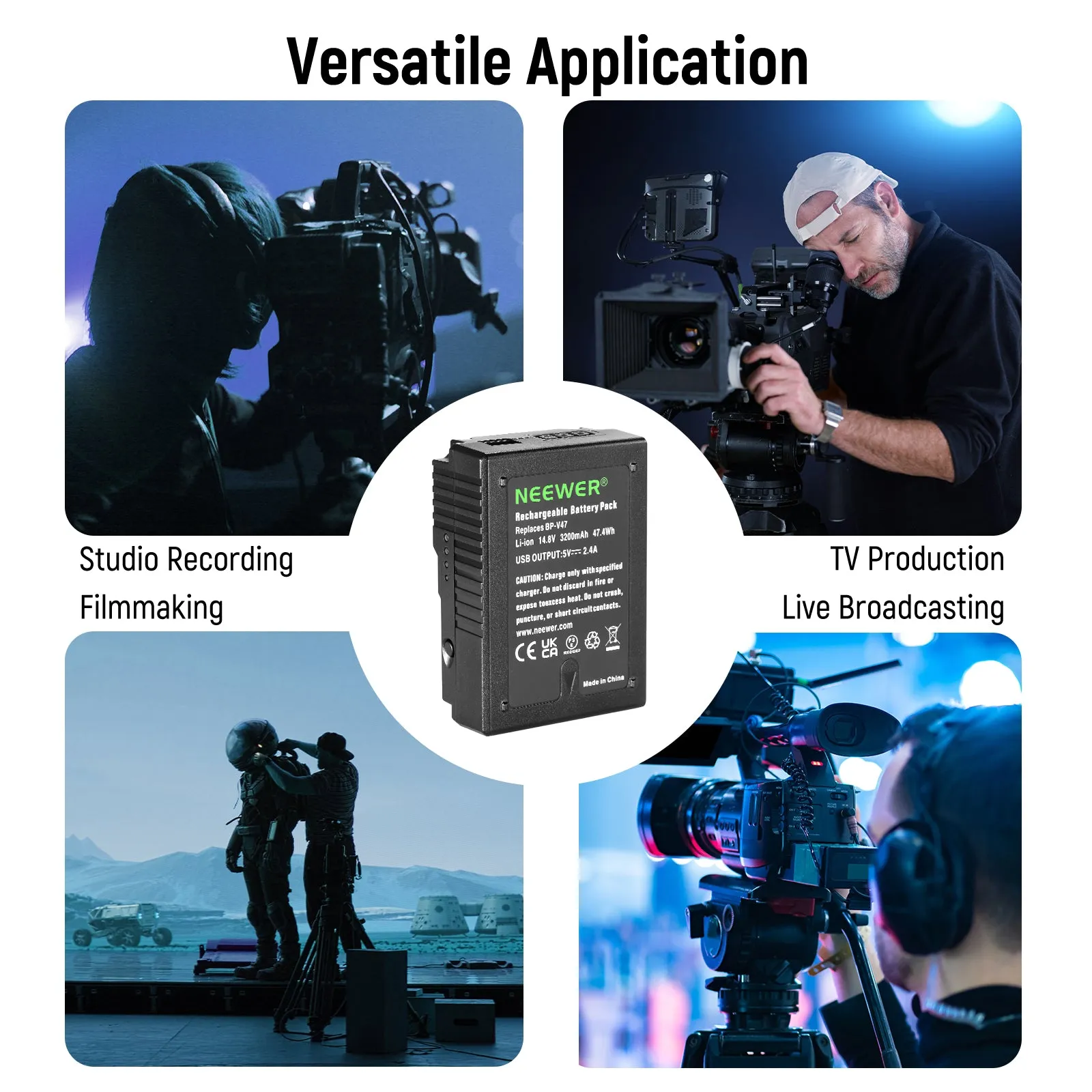 NEEWER 3200mAh V Mount/V Lock Rechargeable Battery