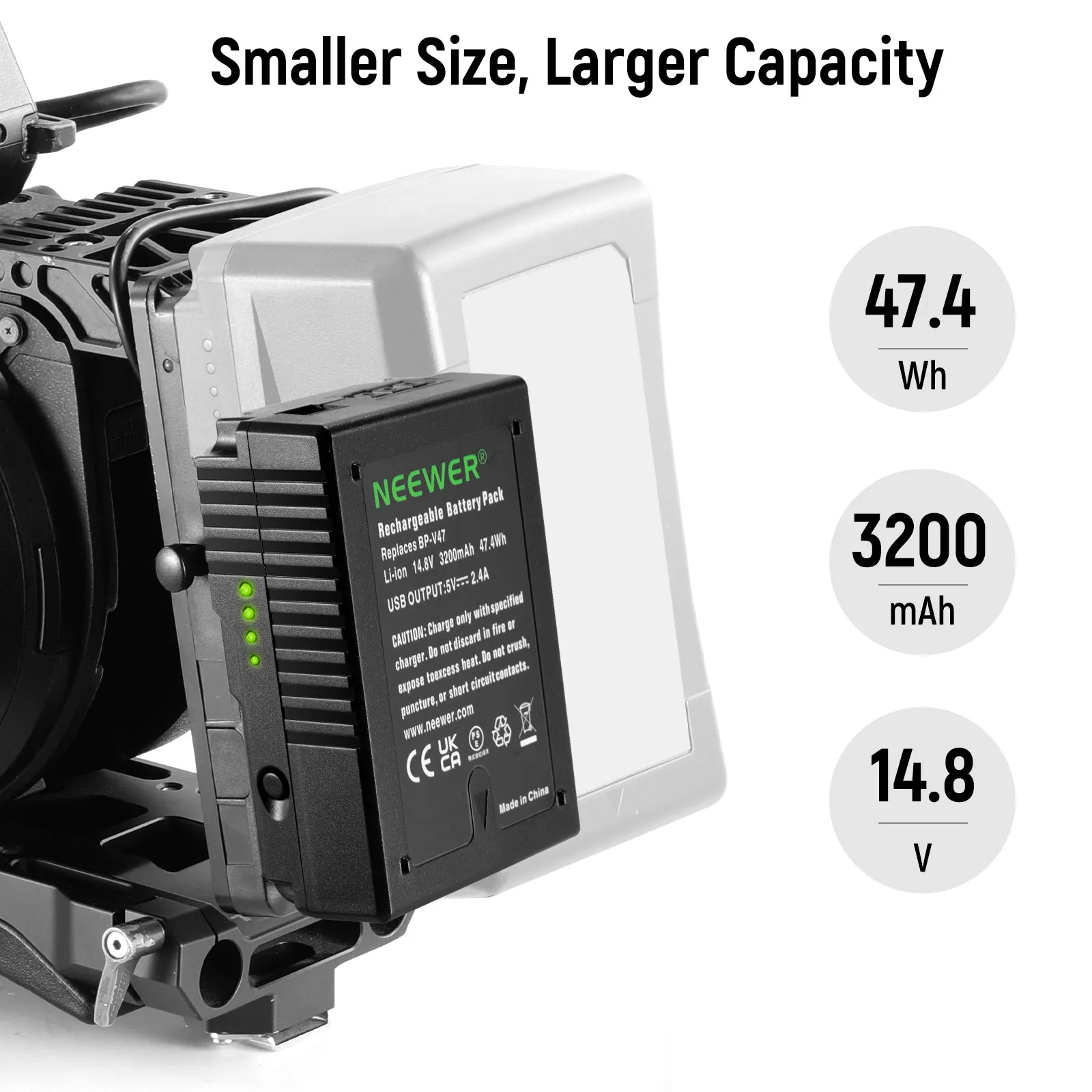 NEEWER 3200mAh V Mount/V Lock Rechargeable Battery
