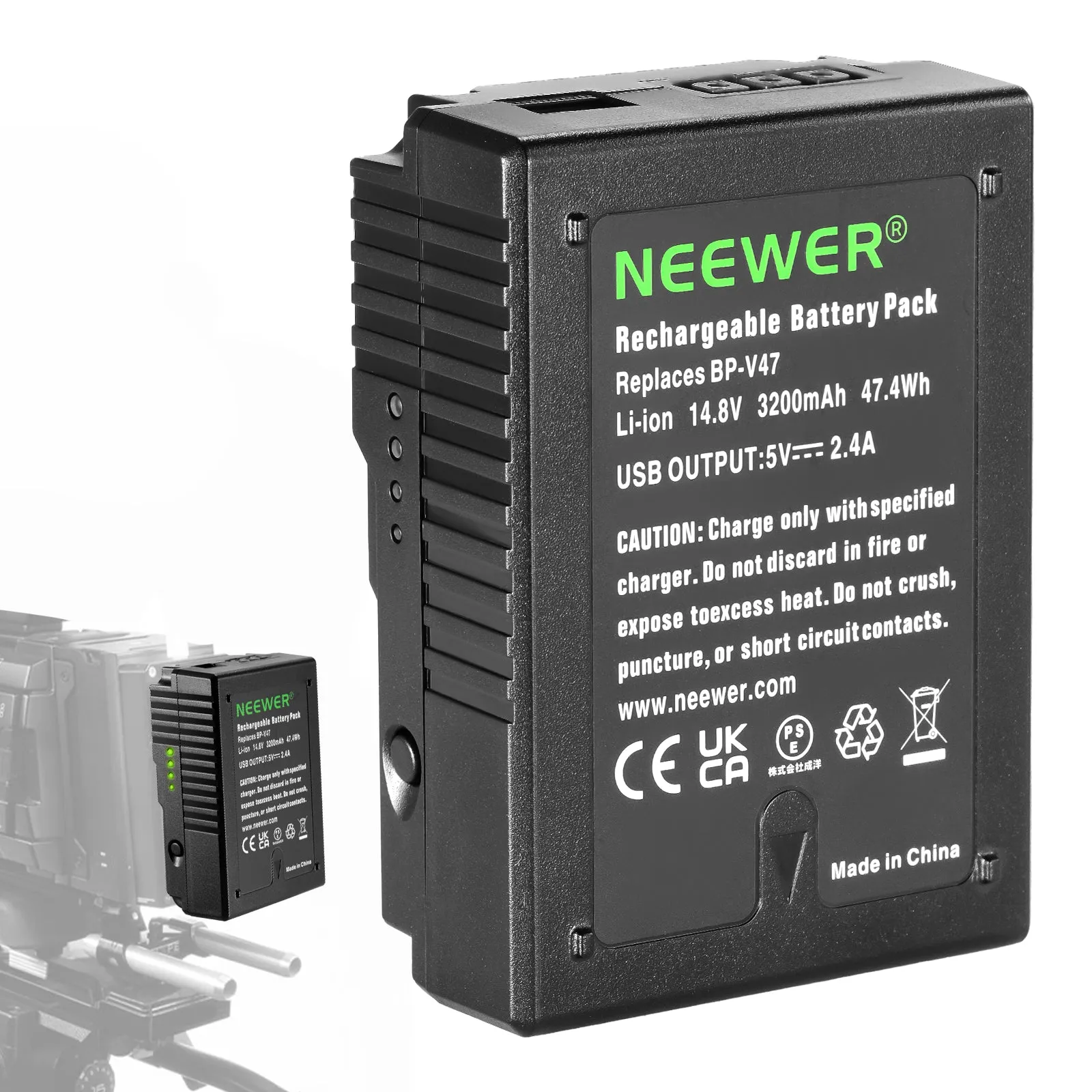 NEEWER 3200mAh V Mount/V Lock Rechargeable Battery