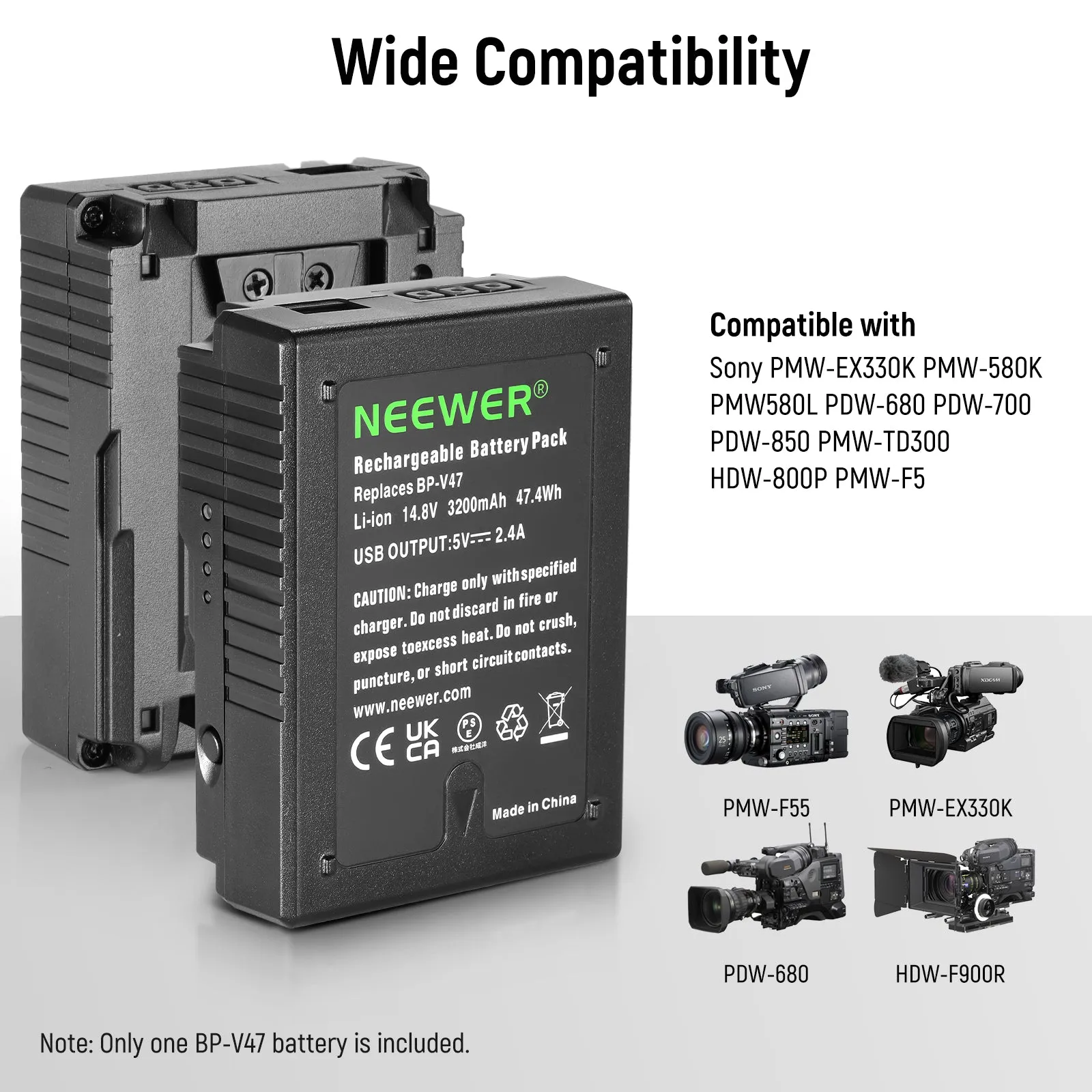NEEWER 3200mAh V Mount/V Lock Rechargeable Battery