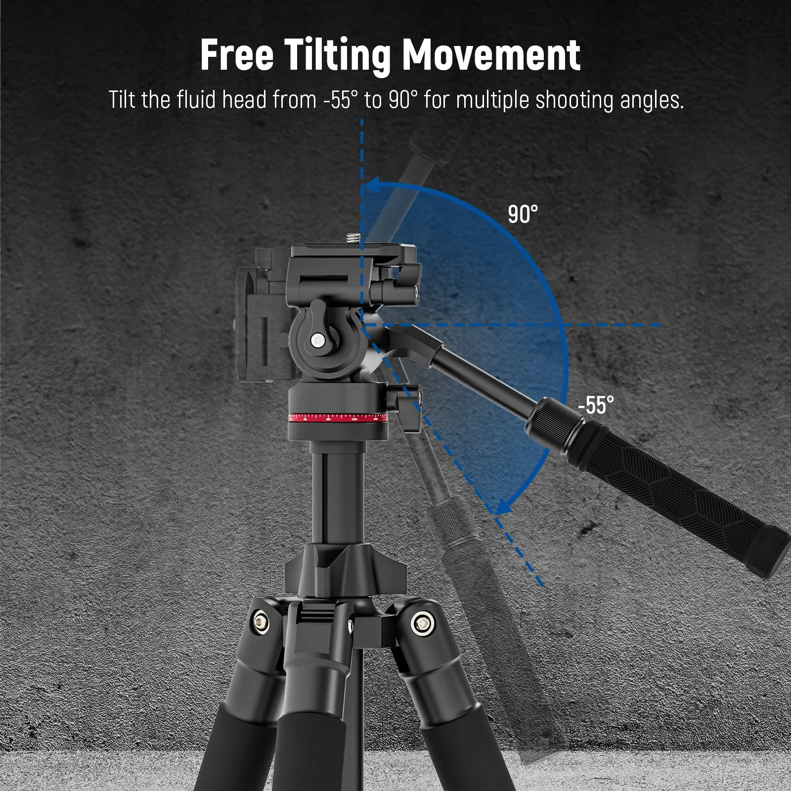 NEEWER GM26 Video Tripod Head Upgraded Horizontal Switch