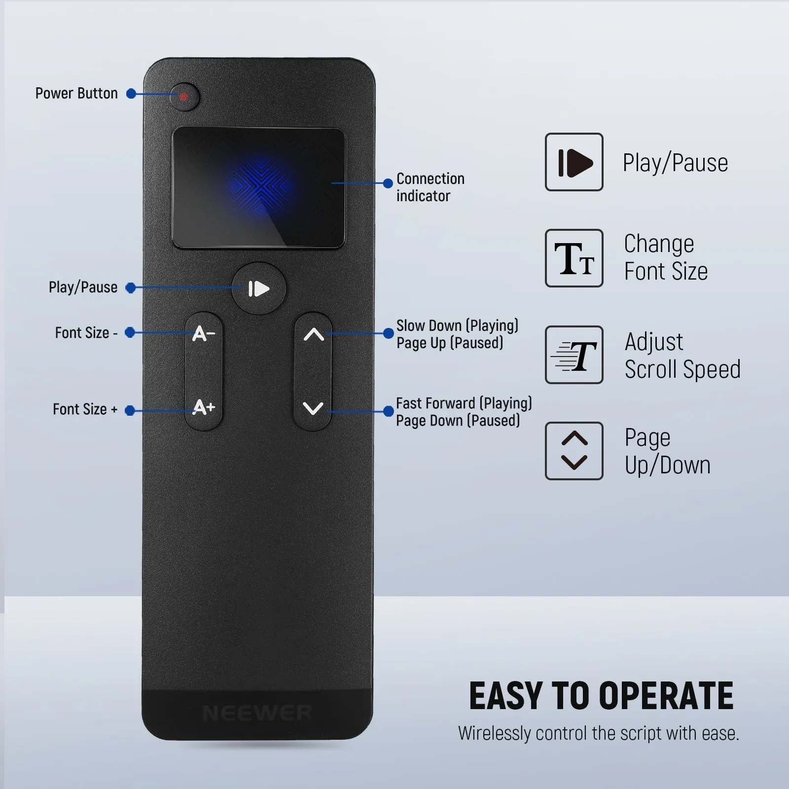 NEEWER Remote Control RT111 for NEEWER Teleprompter App