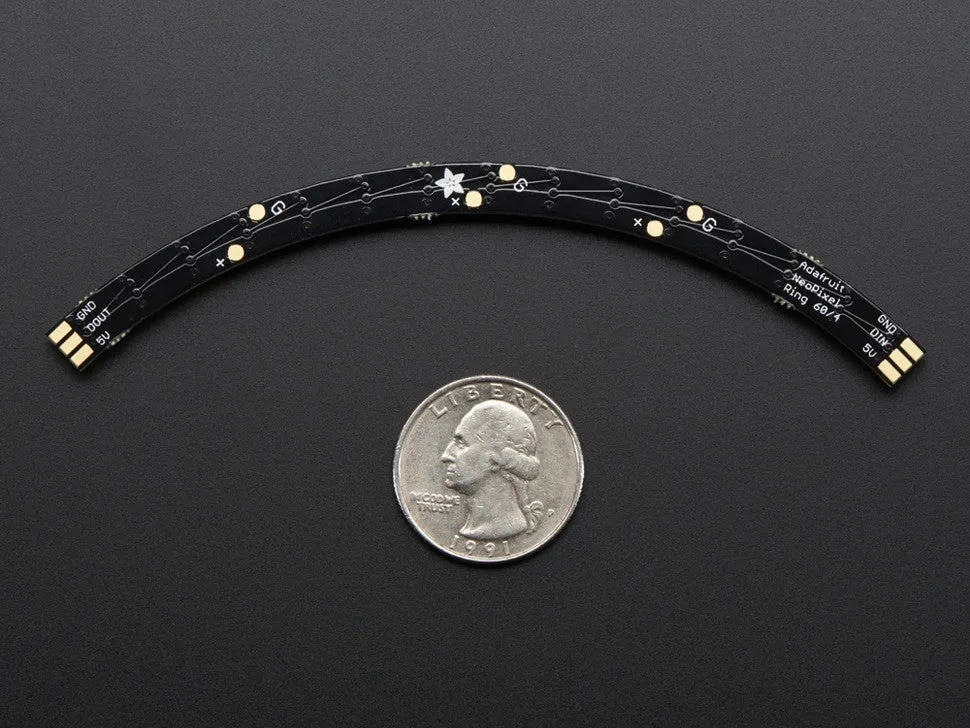 Neopixel 1/4 60 Ring - WS2812 5050 RGB LED with Integrated Drivers