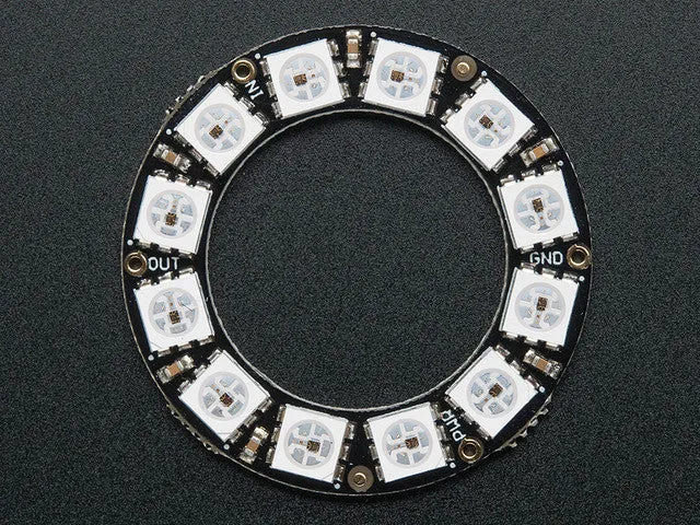 NeoPixel Ring - 12 x WS2812 5050 RGB LED with Integrated Drivers