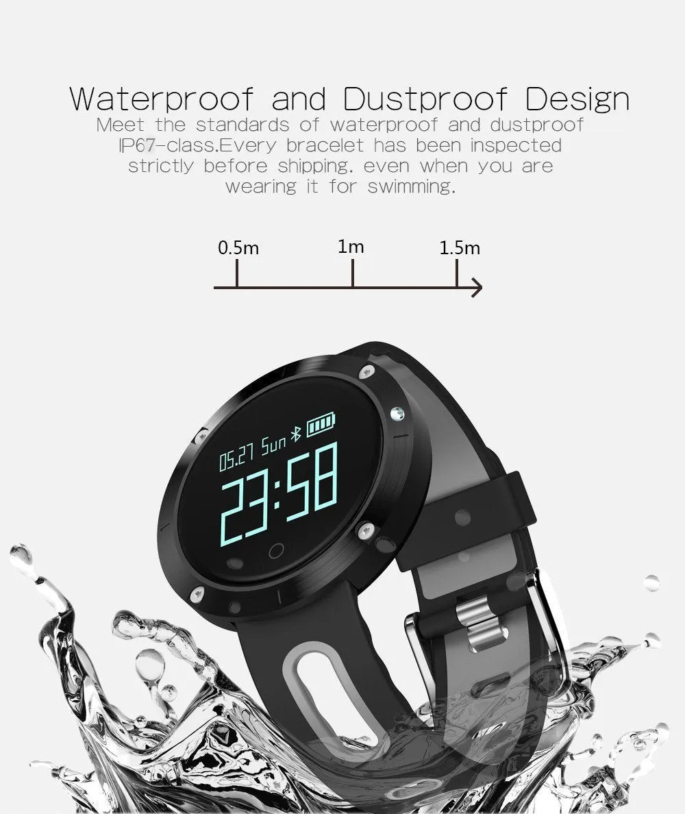New Bluetooth Heart Rate Smart Wristband with Blood Pressure Monitor Fitness Tracker